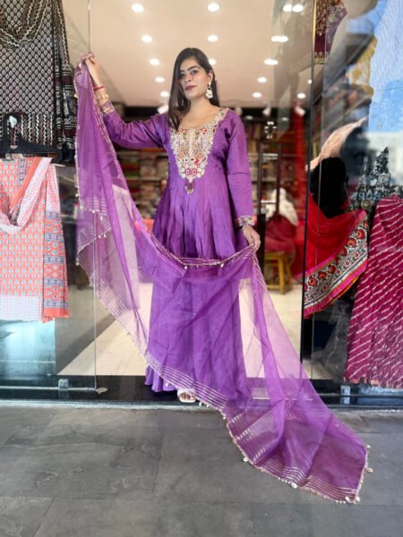 Purple Kolkati Kashmiri work